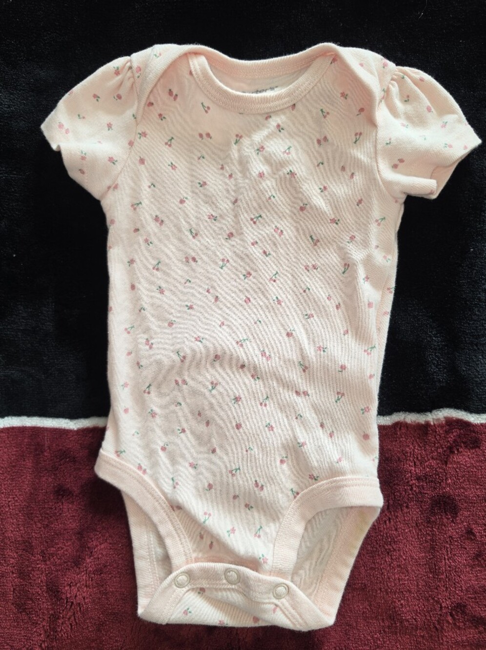 Carters Pink Floral Print Baby Onesie